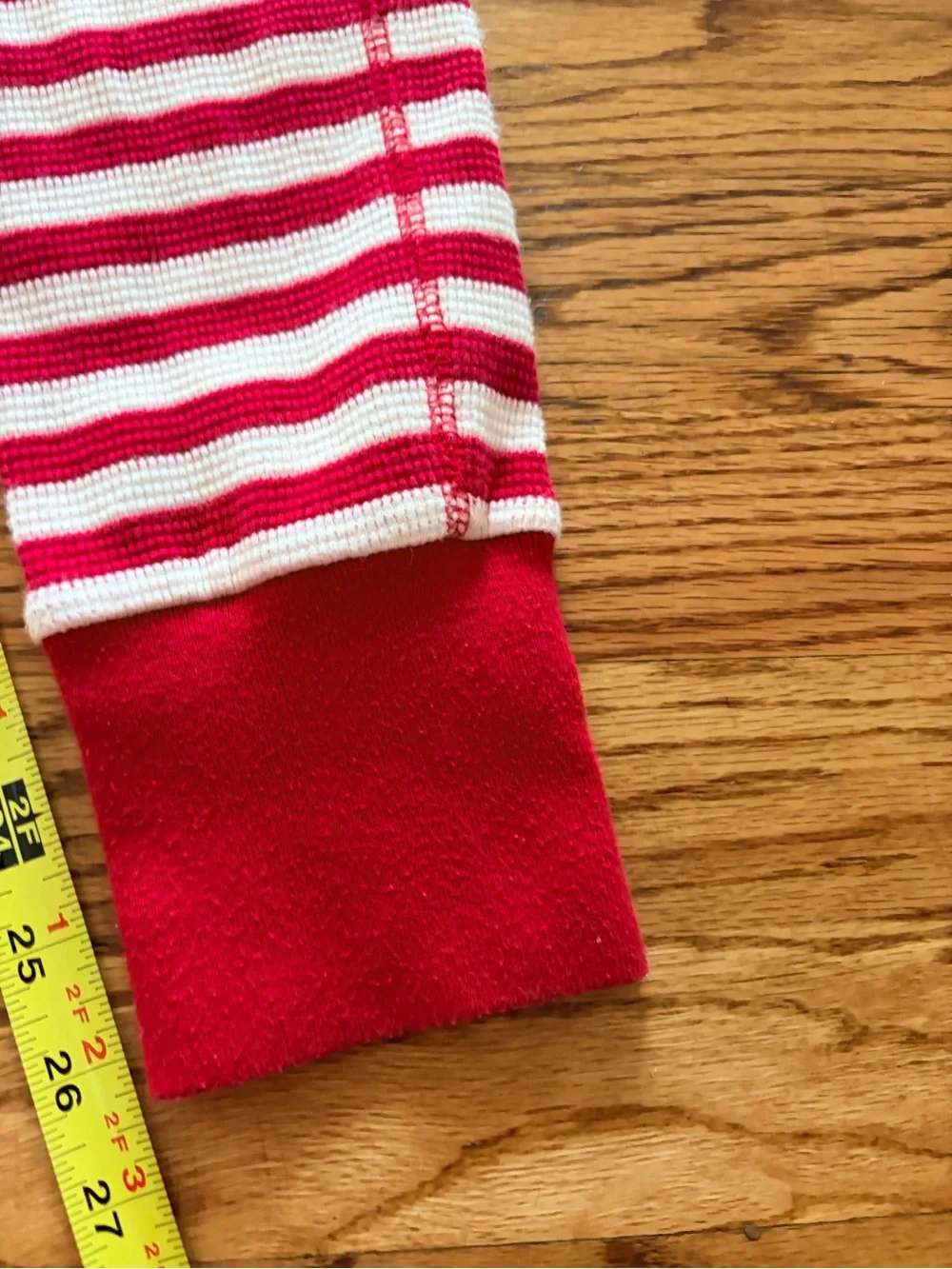 J. Crew Red and White Striped Henley Pajama Set